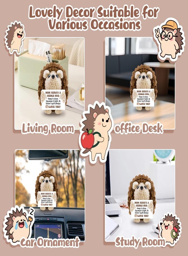 AICHPVOY Mom Birthday Gifts from Daughter/Son Handmade Positive Crochet Hedgehog Mom Birthday Gifts Mom's for Women Positive Crochet Animals for New Gift for Mothers - Image 3